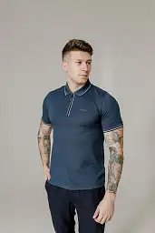 Pierre Cardin blue zipped polo shirt