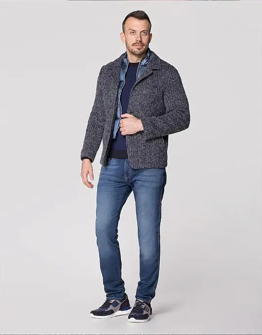 Jacket - coat Pierre Cardin from Future Flex collection in gray-blue shade