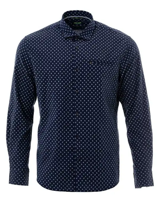 Рубашка Pierre Cardin из коллекции Denim Academy в синем цвете с узором