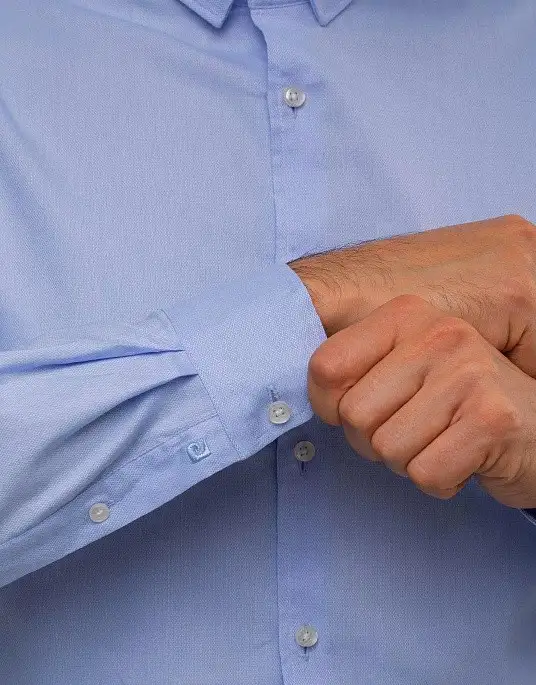 Shirt mens textured series Future Flex in blue color from Pierre Cardin