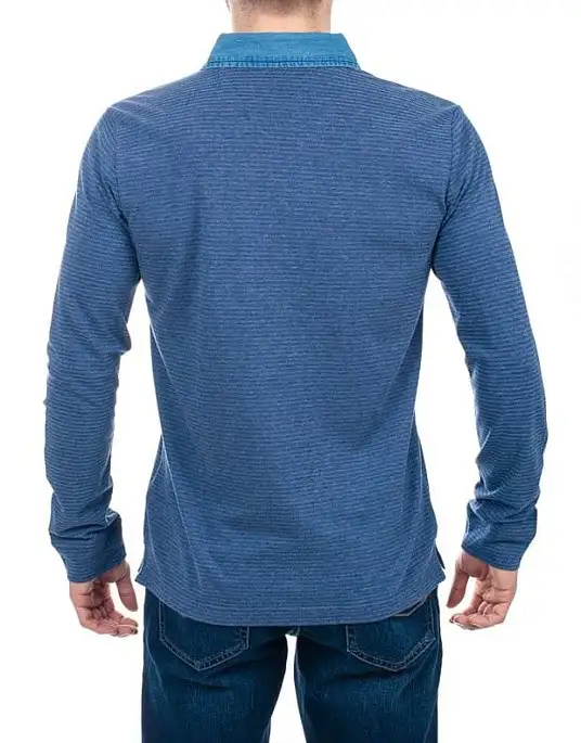 Поло Pierre Cardin из серии Denim Story с длинным рукавом в синем цвете