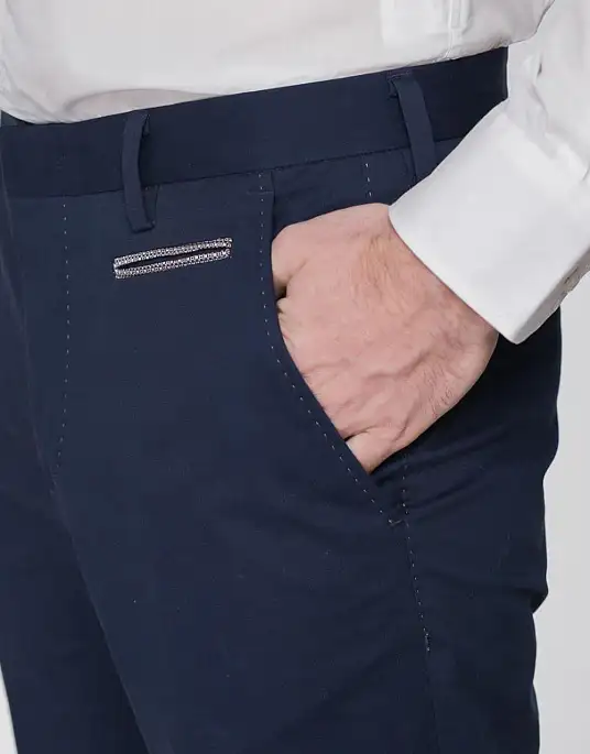 Pierre Cardin slant pocket trousers in navy blue