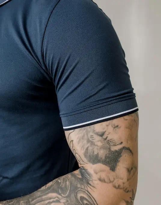 Pierre Cardin blue zipped polo shirt