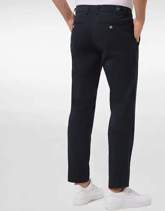 Pierre Cardin flats trousers with slant pockets Future Flex collection in dark blue