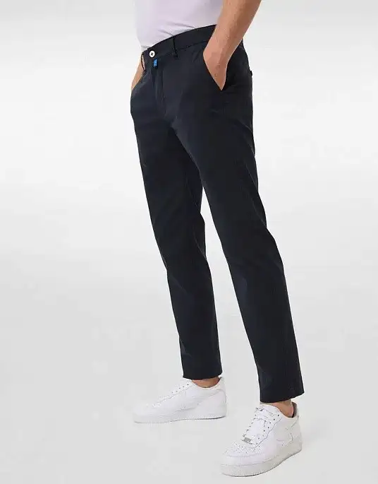 Pierre Cardin flats trousers with slant pockets Future Flex collection in dark blue