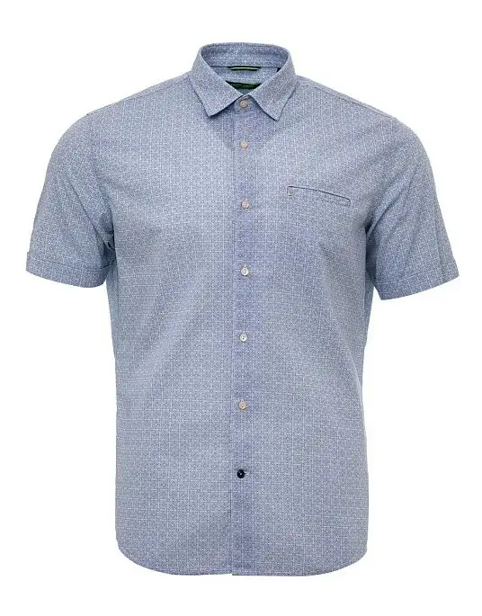 Рубашка Pierre Cardin из коллекции Denim Academy с коротким рукавом  в голубом цвете