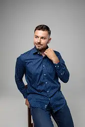 Pierre Cardin shirt in blue color with print