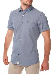 Pierre Cardin short sleeve shirt from the Denim Academy collection in gray with print