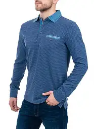 Поло Pierre Cardin из серии Denim Story с длинным рукавом в синем цвете