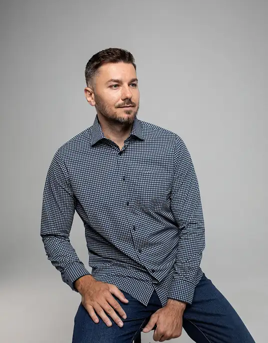 Pierre Cardin shirt in gray color with print