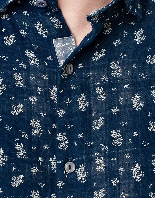 Pierre Cardin shirt in blue with floral print