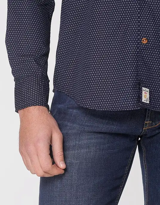 Сорочка Pierre Cardin із колекції Denim Academy у синьому кольорі з квітковим принтом