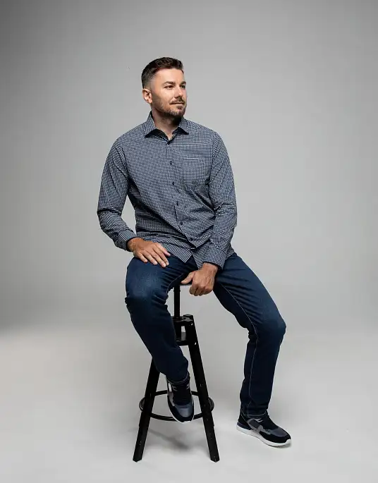 Pierre Cardin shirt in gray color with print