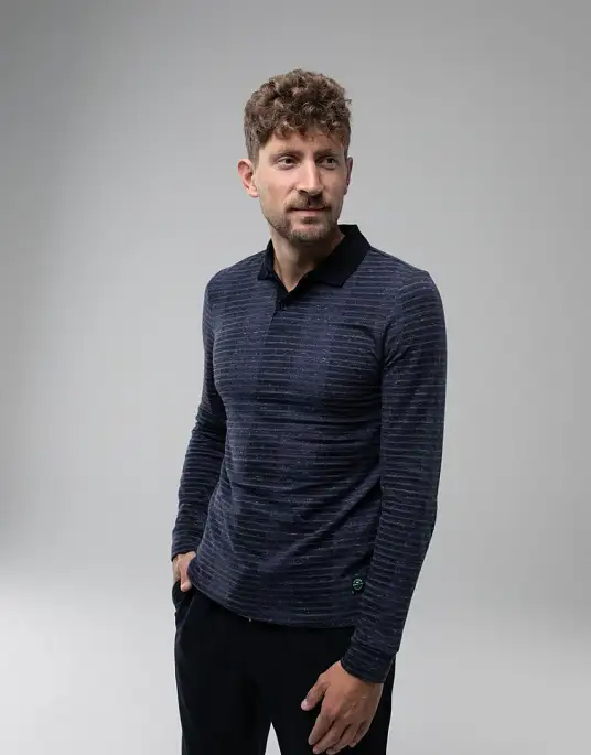 Pierre Cardin long-sleeve polo shirt from the Denim Academy collection