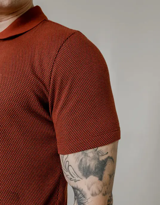Pierre Cardin polo in red with texture