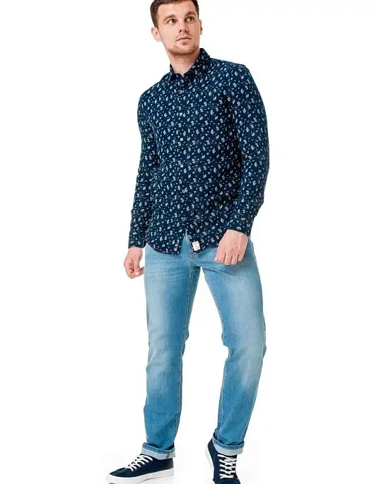 Pierre Cardin shirt in blue with floral print