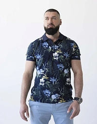 Pierre Cardin polo shirt in green color with floral print