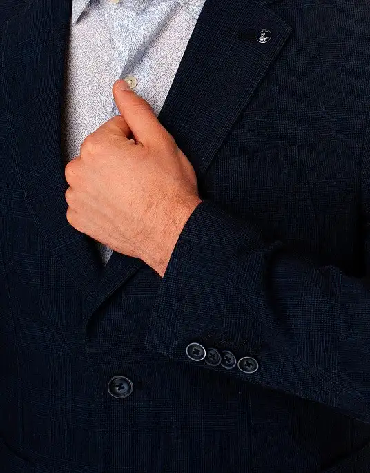 Pierre Cardin slim fit men's blue cotton and linen blazer