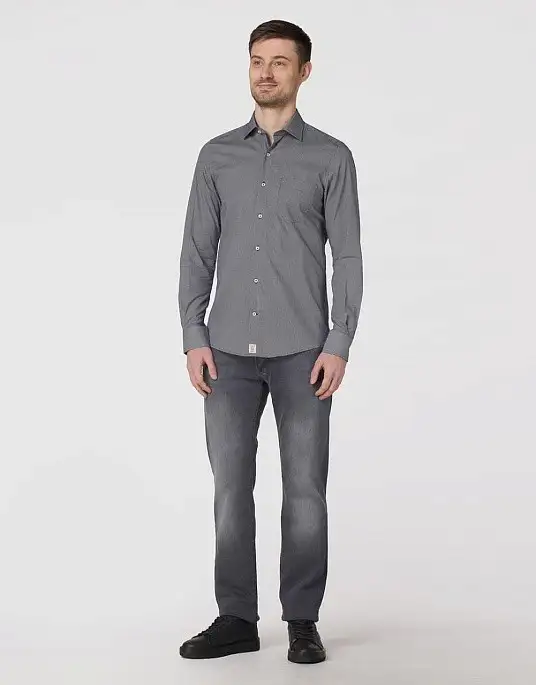 Рубашка Pierre Cardin из серии Cotton Comfort в сером цвете