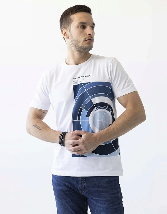 Pierre Cardin t-shirt with a print in white