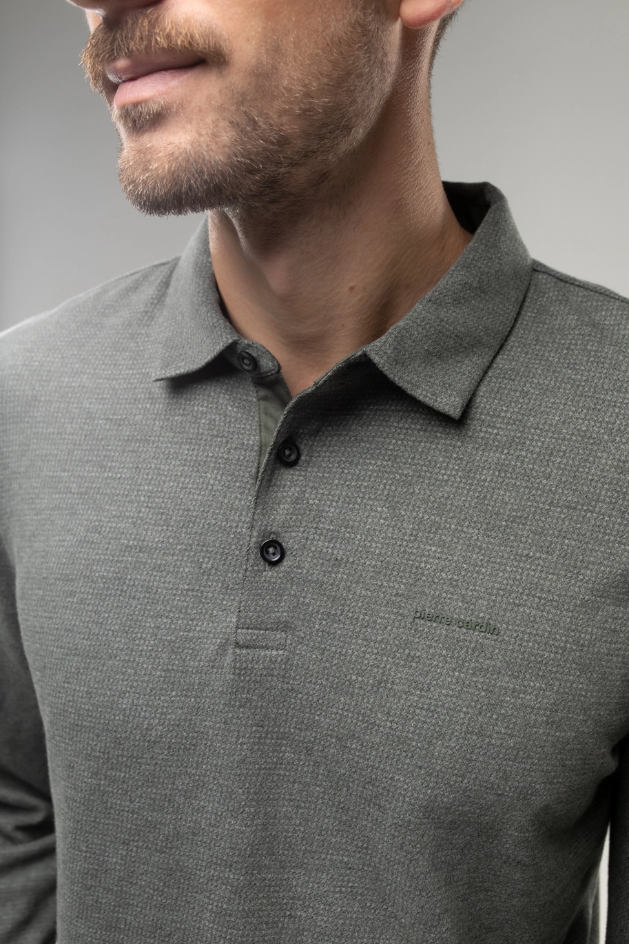Pierre cardin long sleeve polo shirt mens sale