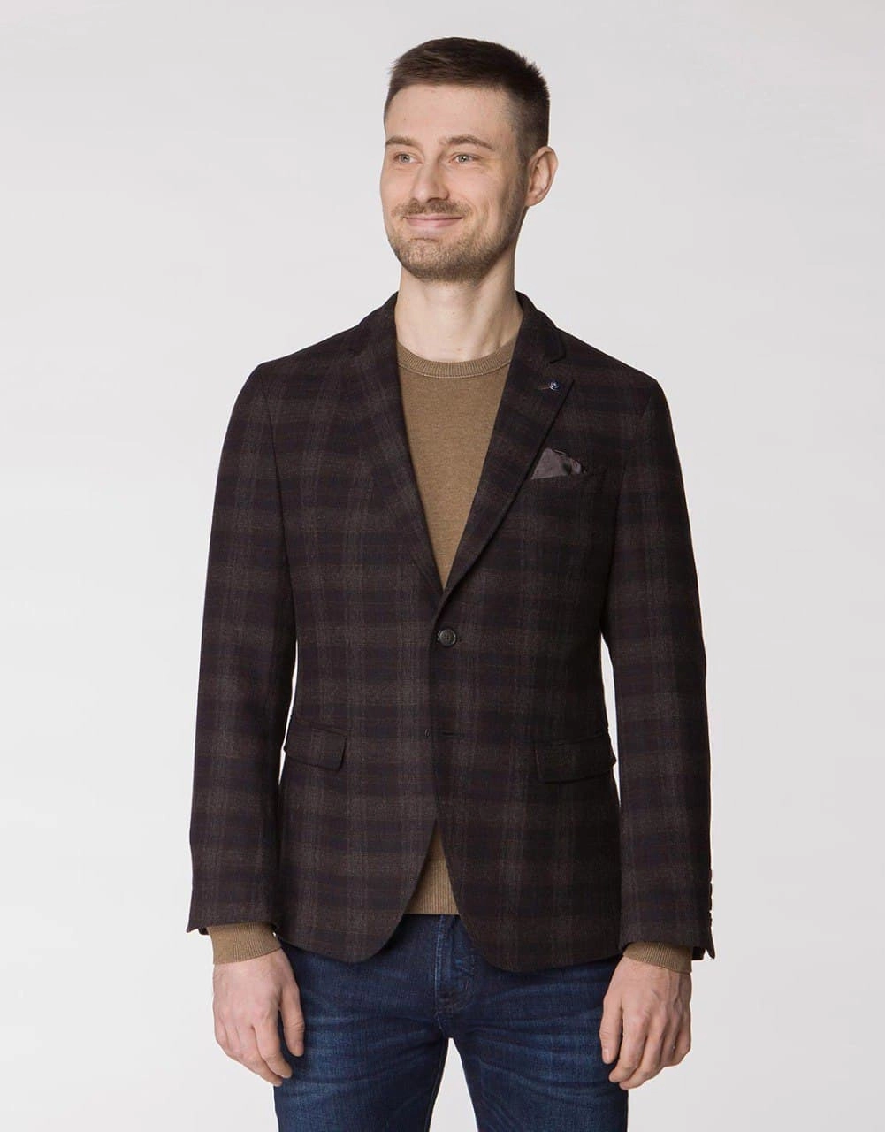 Pierre Cardin blazer from the Voyage collection in brown check 68239 3050 Price 7764 UAH Buy in the online store Pierre Cardin