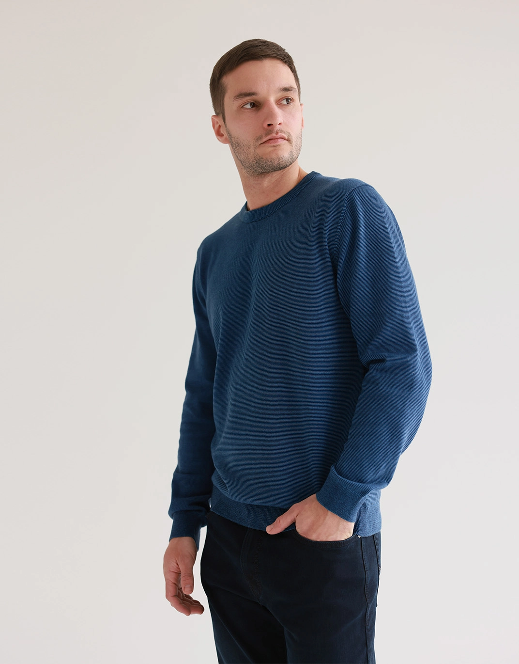 Pierre Cardin jumper with round collar in blue color 5068 6101 51040 Price UAH Buy in the online store Pierre Cardin