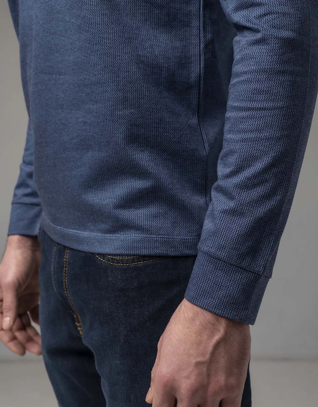Pierre Cardin long sleeve polo in light blue 3031 6124 30404