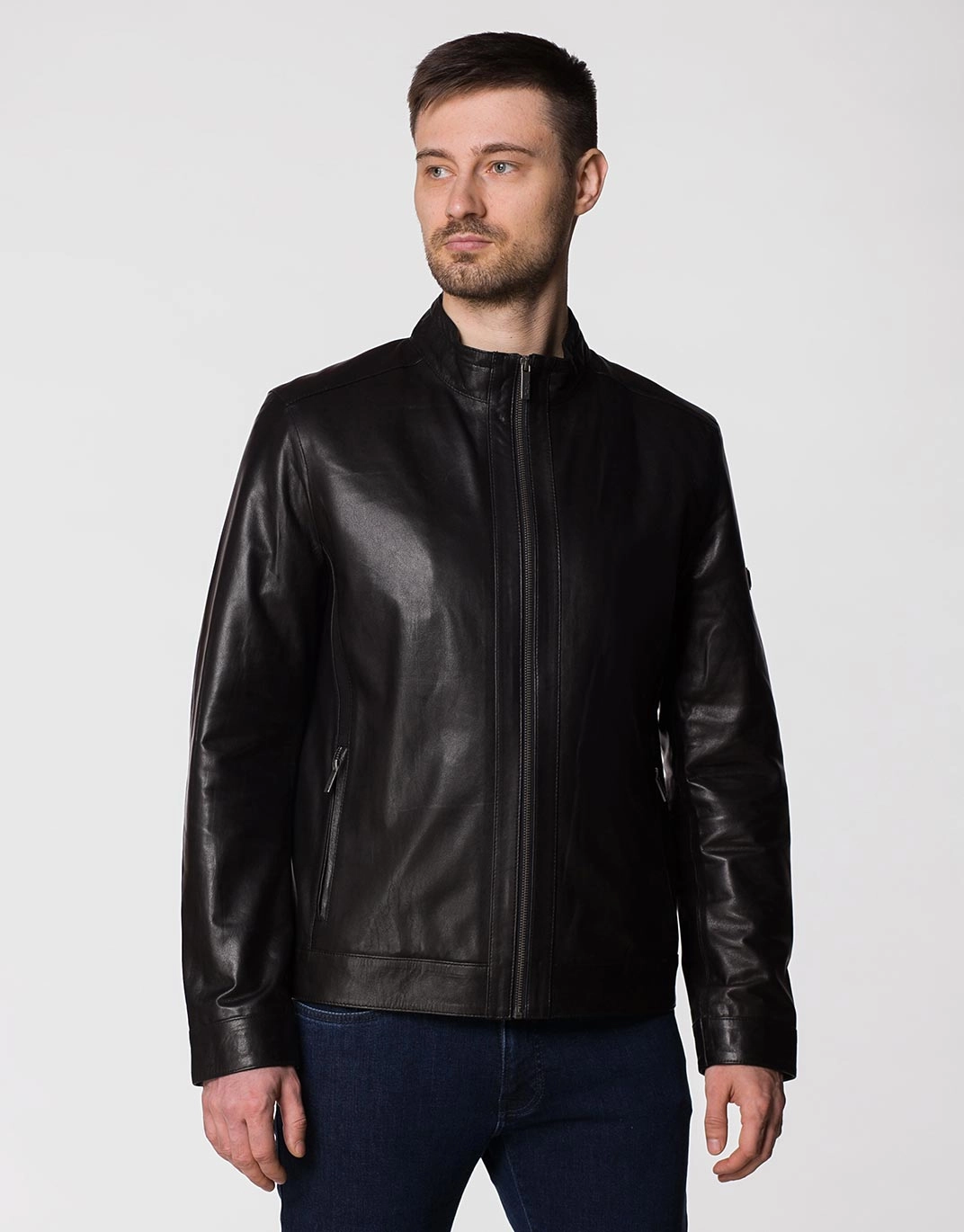 Gallantry at home exciting ⏩Pierre Cardin leather jacket in black PCE200796 ᐈ Price 15552 UAH ᐈ Buy in  the online store Pierre Cardin